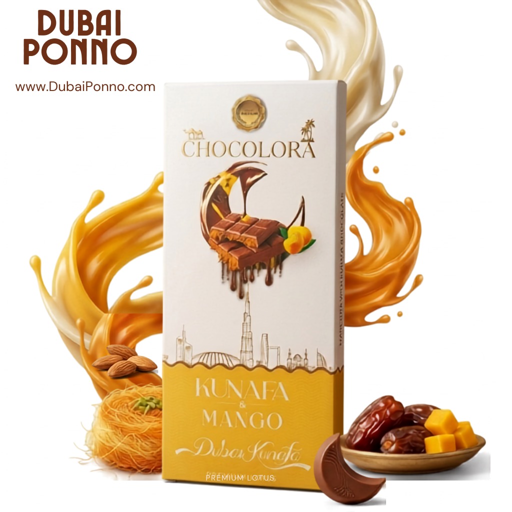 Chocolora Kunafa & Mango Dubai Kunafa Chocolate.