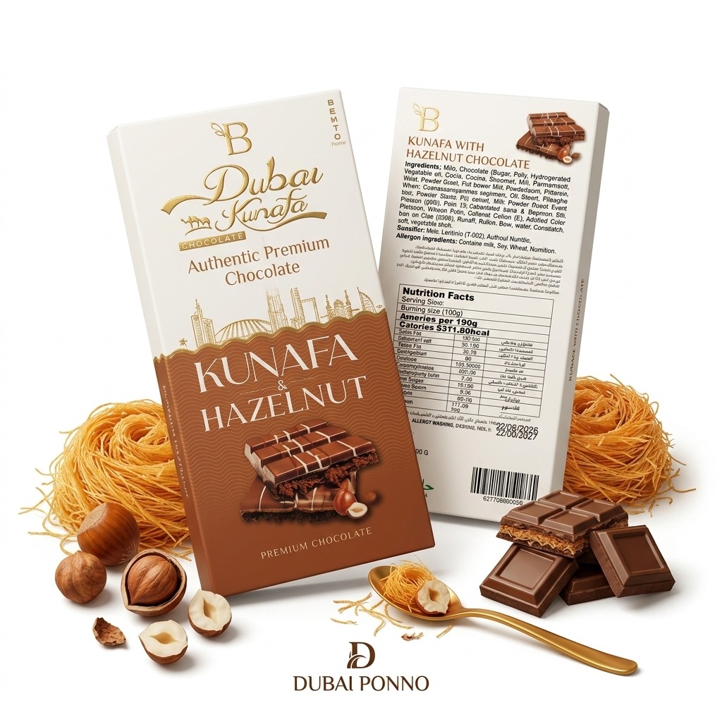 Dubai Kunafa Premium Chocolate – Kunafa & Hazelnut