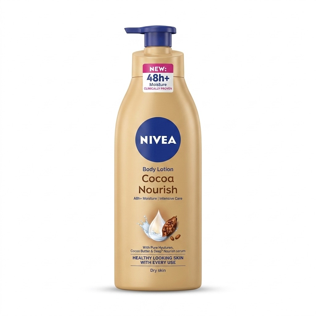 NIVEA Cocoa Nourish Body Lotion (featuring the advanced 48h+ Deep Moisture & Intensive Care formula)