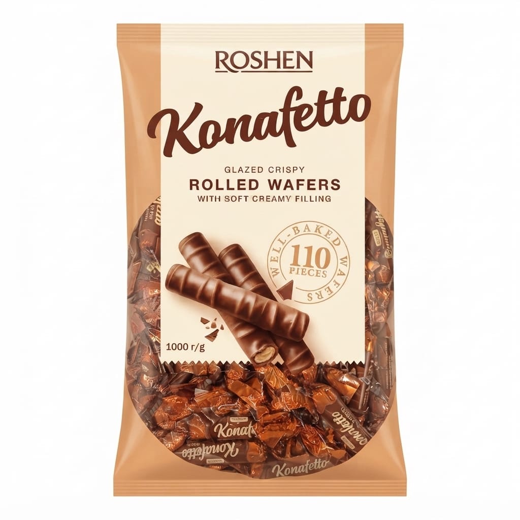 ROSHEN Konafetto Cocoa Rolled Wafers