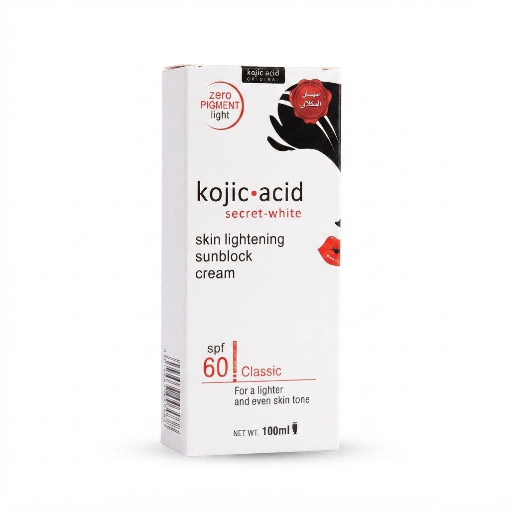 Kojic Acid Secret White Skin Lightening Sunblock Cream SPF 60 (Classic)