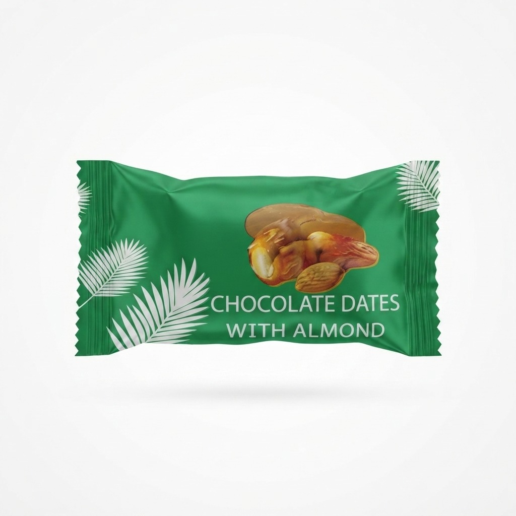 Palm Leaf Chocolate Dates with Almonds