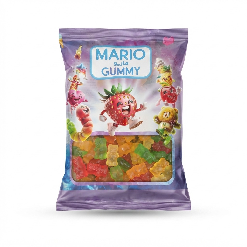MARIO GUMMY (also written in Arabic script as ماريو).