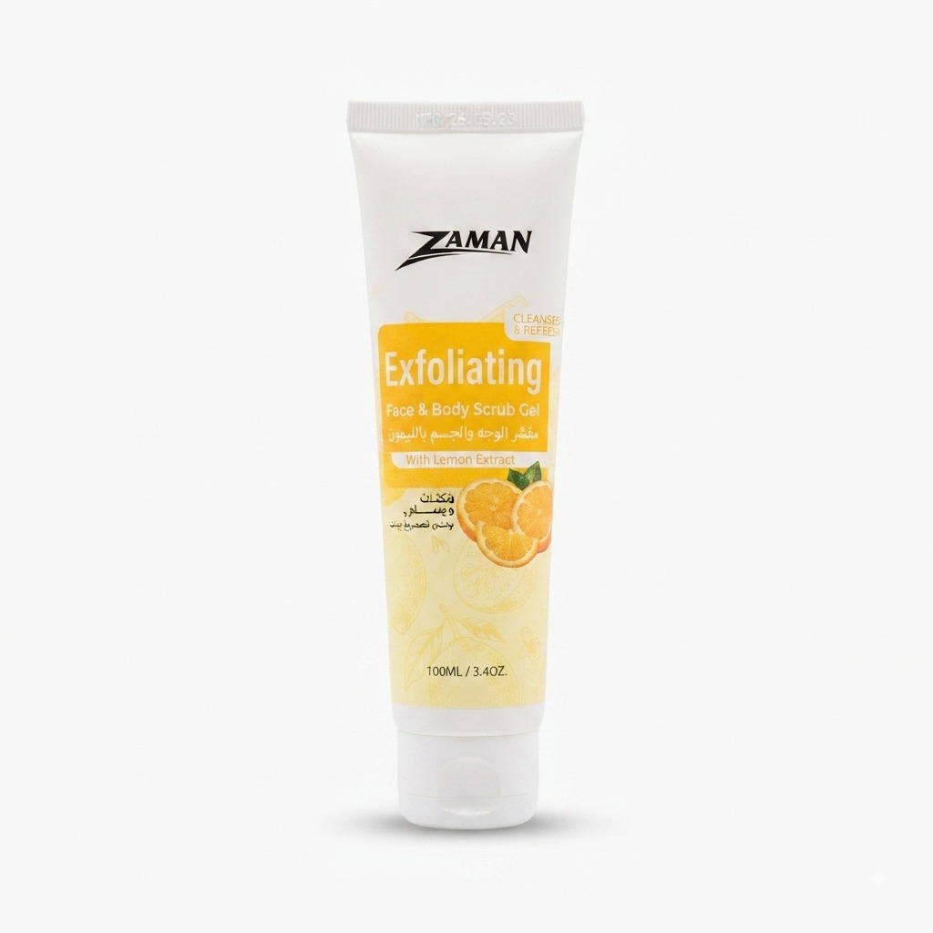 Zaman Exfoliating Face & Body Scrub Gel With Lemon Extract