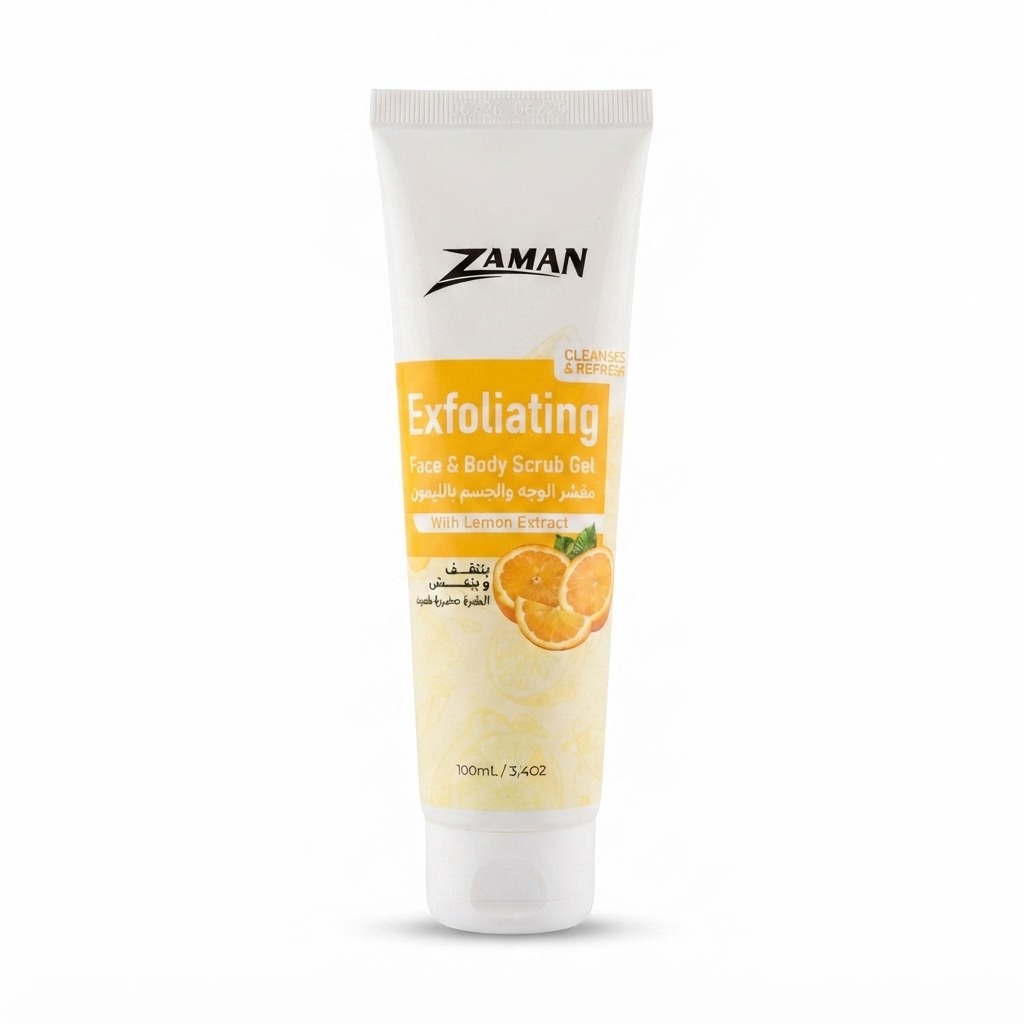 Zaman Exfoliating Face & Body Scrub Gel (With Lemon Extract)