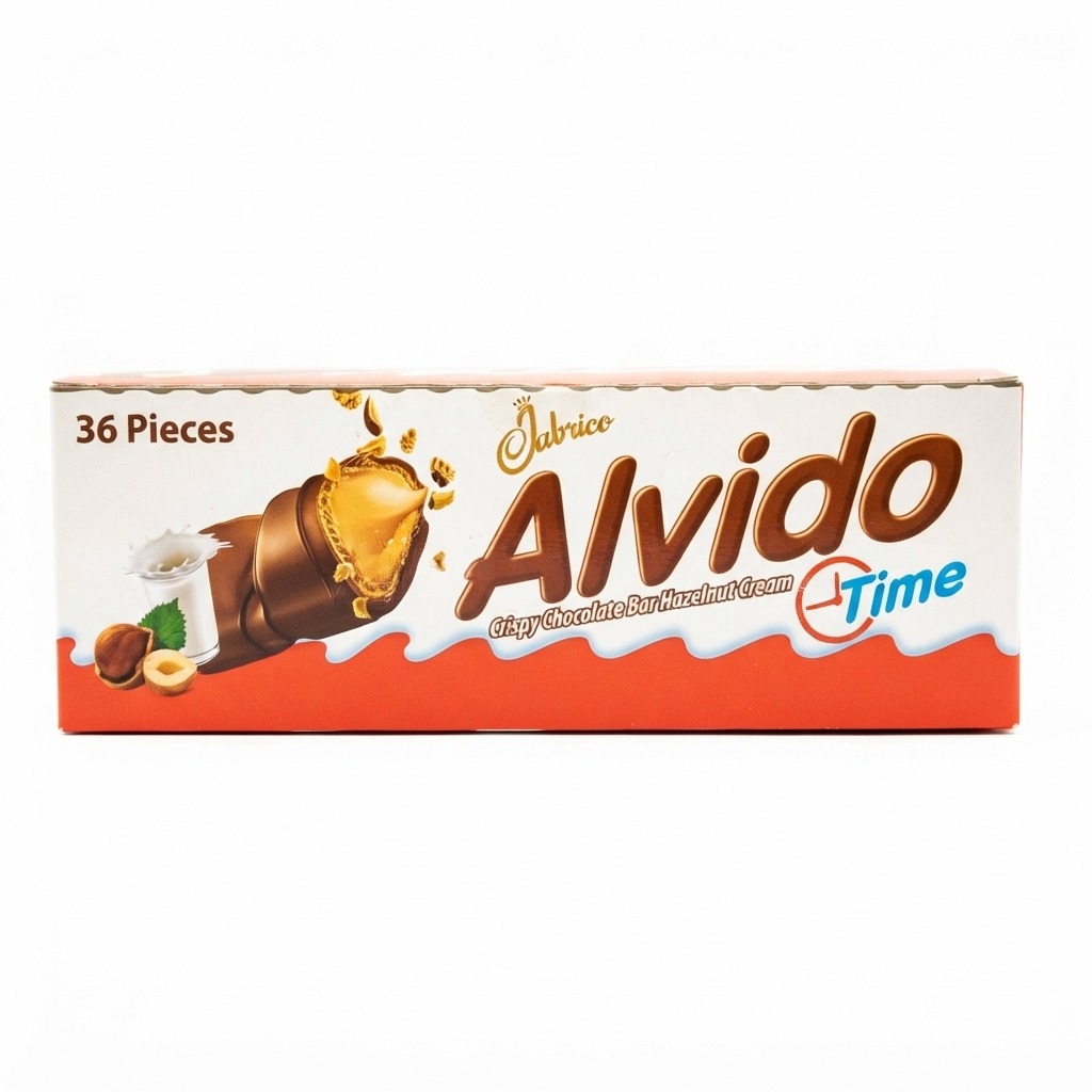 Alvido Time Crispy Chocolate Bar Hazelnut Cream (36 Pieces) 540g